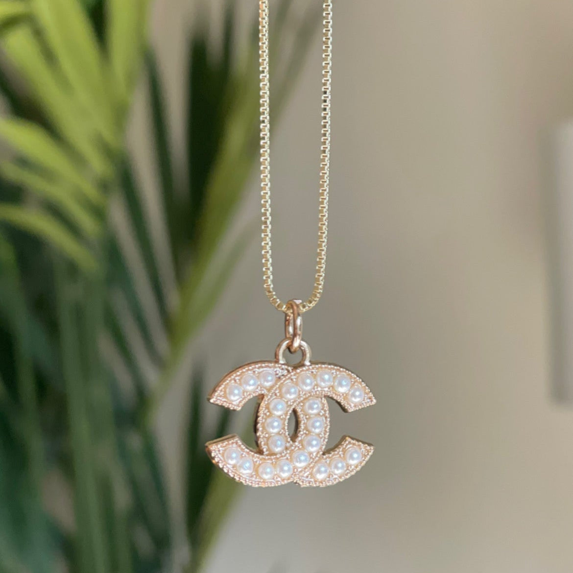 Chanel Pearl CC Pendant Necklace in Gold